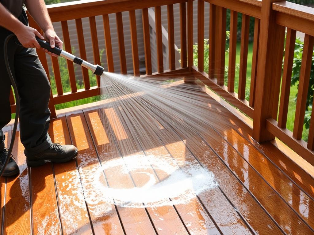 Clean deck after pressure washing