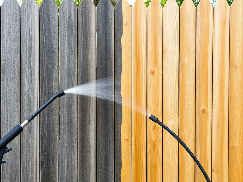 Fence pressure washing
